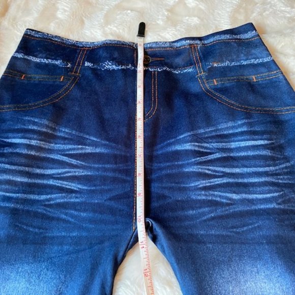 2/$40 Cherokee Leggings Blue Faux Jean-look Girls Size L - Picture 8 of 11